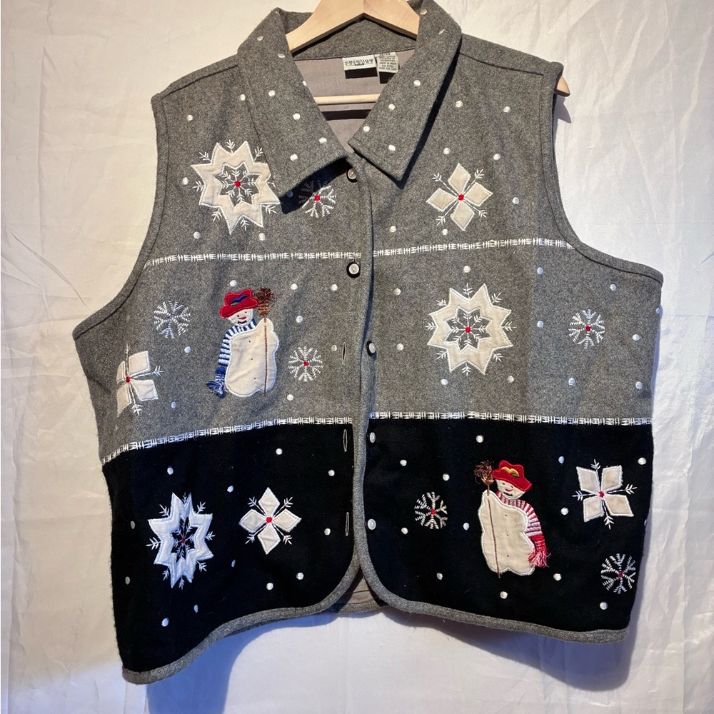 Gray and Black Snowman Vest